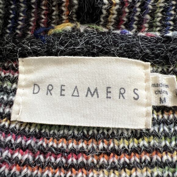 Dreamers Aztec Cardigan Sweater Women Med Gray Long Open Front Southwestern Boho - Picture 3 of 10